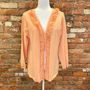 Creamsicle Ruffle Trim Cardigan Sz 1X